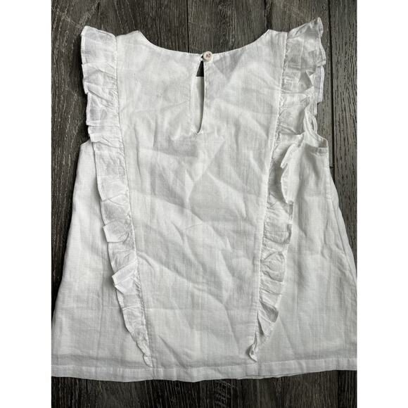 Boden Textured Ruffle Tank White - Picture 3 of 5